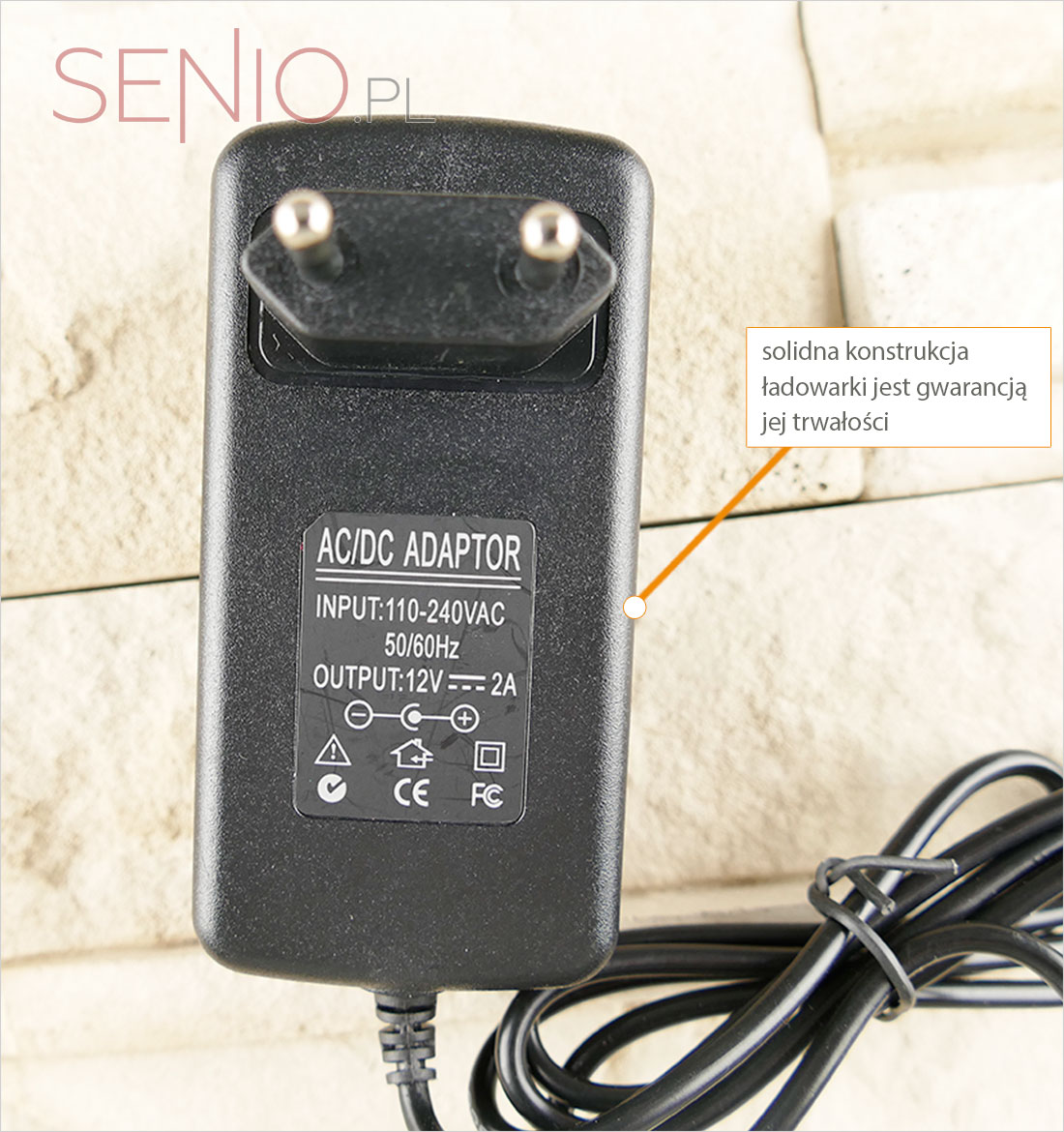 Ładowarka sieciowa do tabletu 12V 2A (2000mA) &ndash; wtyk 3,5mm